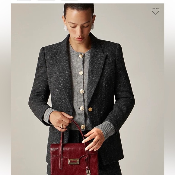 NWT J.Crew Vivienne Blazer in Italian Donegal Wool Blend size 00 $378 Charcoal - Picture 3 of 15